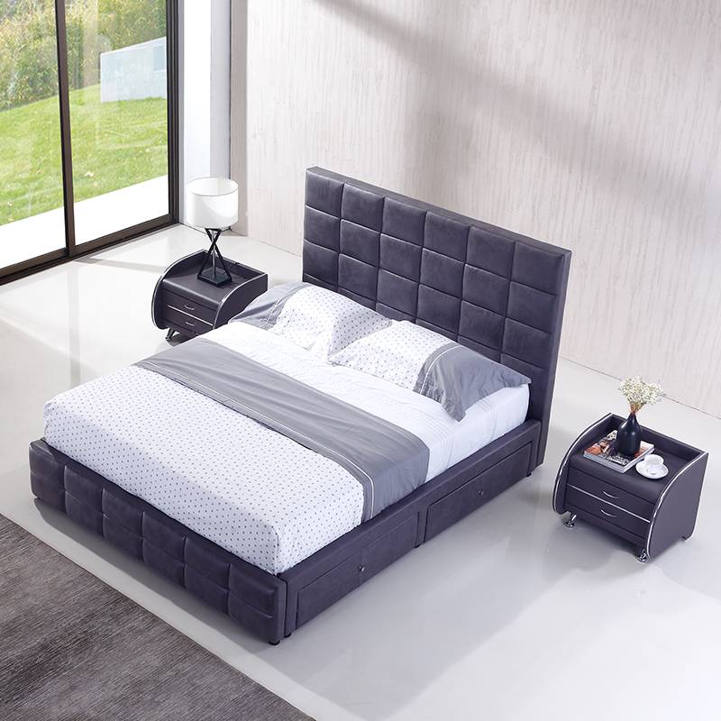Hotel furniture modern bedroom divan bed design with storage G1605#