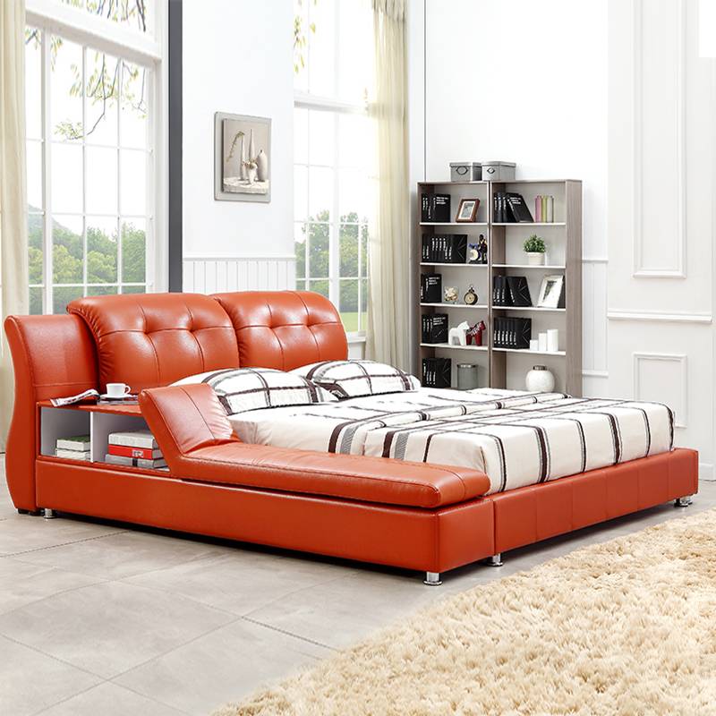 Fashion PU Leather bed with Minii Bookcase G1127#