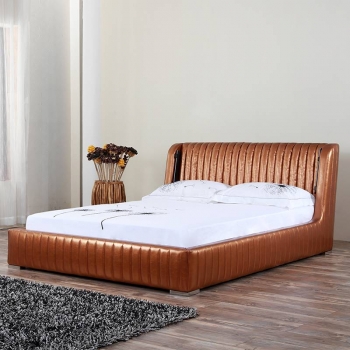 New fashion leather bed with bedside lamp G1306#