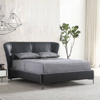 Modern and concise leather soft bed 174#
