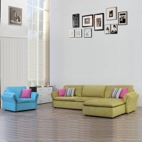 Colorful cloth cover sofa with pillow made in China B1013#