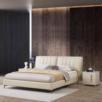 Soft leather bed with backrest hot selling bed GD005#