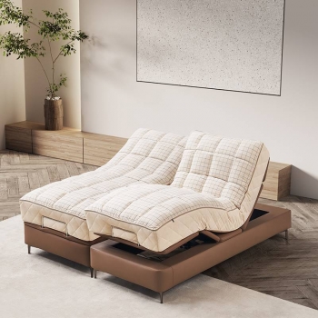 Multi joint adjustable leather electric bed frame 2068#